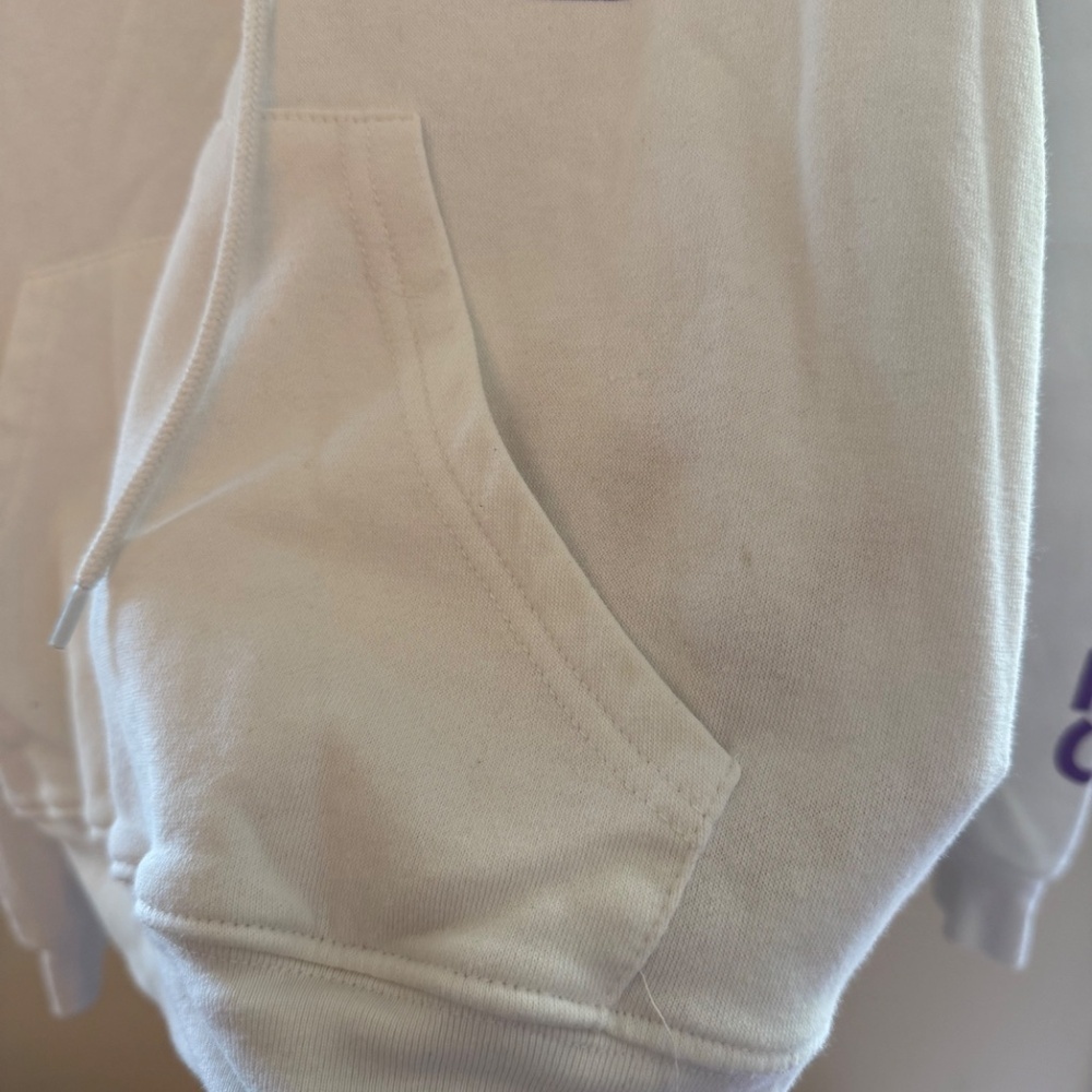 Vintage Looney Tunes Graphic White Hoodie Sweatshirt Women's Large - Picture 9 of 9